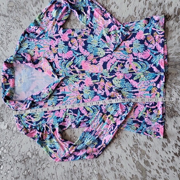 Lilly Pulitzer Oyster Bay Navy Seen and Herd Knit PJ Top SzS - Picture 5 of 7